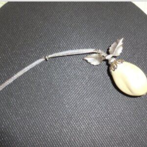 Vintage Antique Long Rose Faux Pearl Pin By Lisa